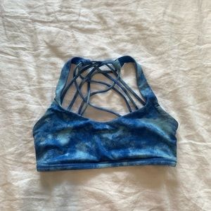 Blue tie dye free to be wild lululemon sports bra